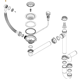 Сифон для кухонного миття Fisc Italiana Premium 1K Auto автоматичний однокамерний хром 01629-1