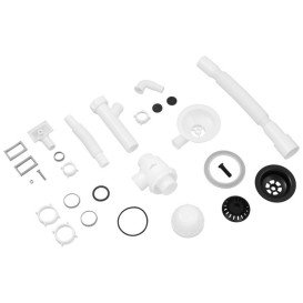 Сифон для кухонної мийки Kroner KRP KS02-1BLK 3½''х40/50 мм з відведенням для пральної машини CV034315