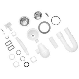 Сифон для кухонного миття Kroner KRP KS02 3½''х40/50 мм пластик/нержавіюча сталь CV032074