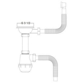 Сифон для кухонної мийки Kroner KRP Siphon-011 3½''х40/50 мм сірий CV023014