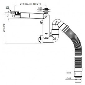 Сифон для кухонной мойки Prevex Smartloc 40/50 мм телескопический 41N03910