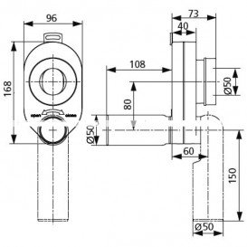 Сифон для писсуара Radaway унивесальный пластик белый CU27