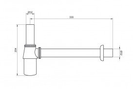 Сифон для раковины Devit под донный клапан латунь бронза 53012100B