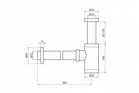 Сифон для раковини Devit під донний клапан латунь хром 53412100