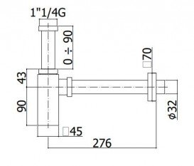 Сифон для раковини дизайнерський Paffoni Elys хром ZACC 221 CR