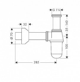 Сифон для раковины Eurorama Wellness латунь хром R0254C