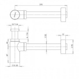 Сифон для раковины Fiore латунь белый матовый 30BB8851