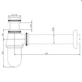 Сифон для раковины Fiore латунь хром 30CR8850(35SIF001)