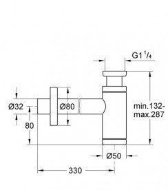 Сифон для раковины Grohe 1¼ латунь фантомный черный 29509KF0