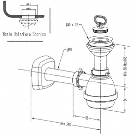 Сифон для раковини Hatria Specials пластик білий / хром YXZ801