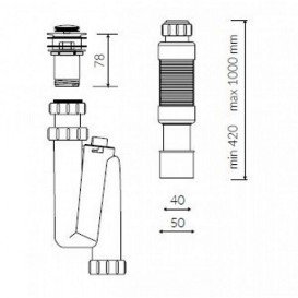 Сифон для раковины Marmorin декоративный с донным клапаном с переливом белый/хром ZPCP