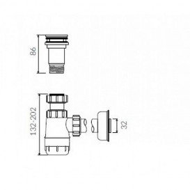Сифон для раковини Marmorin з донним клапаном з переливом білий / хром ZCCN