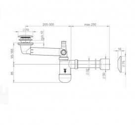 Сифон для раковины Prevex Preloc телескопический click-clack 32/50 мм PR3-C4N35-001