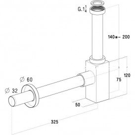 Сифон для раковины Radaway латунь хром L3560