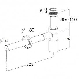 Сифон для раковины Radaway латунь хром L3520