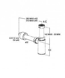 Сифон для раковины Radaway пластик хром L311K