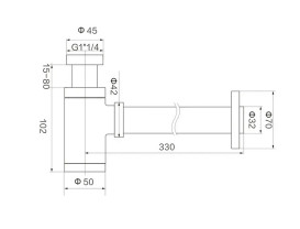 Сифон для раковины VBI универсальный латунь матовое золото VBI-059100BG