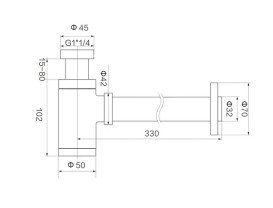 Сифон для раковины VBI универсальный латунь золото VBI-059100GL