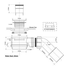 Сифон для трапа McAlpine 40/50 мм CD-HC26-65