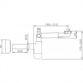 Сифон для умивальника Ravak білий X01612
