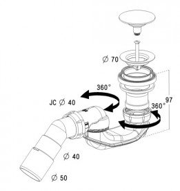 Сифон для душового піддону Radaway хром 578P