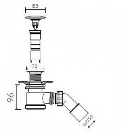 Сифон для ванны Marmorin без перелива пластик/латунь белый SBKW