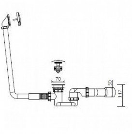 Сифон для ванны Marmorin латунь/пластик хром ZOPCHP