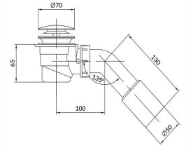 Сифон для ванны Miraggio сlick-сlack золото 44918