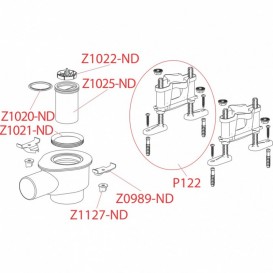 Сифон для водовідвідного жолоба AlcaPlast з комплектом регульованих ніг APZ-S12