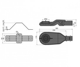 Сифон для водовідвідного жолоба AlcaPlast екстра низький з комплектом ніг APZ-S6