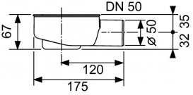 Сифон низький для дренажного каналу Tece TECEdrainline DN 50 0,70 л / c пластик чорний 650000