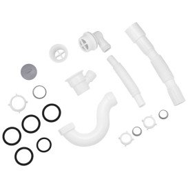 Сифон с переливом для ванны Kroner KRP BS01 1½х40/50 прямоточный пластик белый CV032061