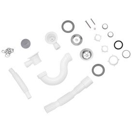 Сифон с переливом для ванны Kroner KRP BS02 1½х40/50 прямоточный пластик/нержавеющая сталь CV032062