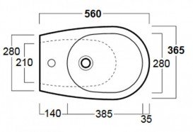 Биде подвесное Simas коллекция Vignoni 56x37x31 VI 19 + F85