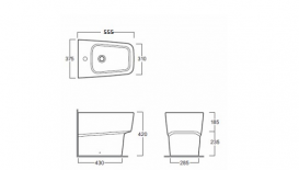 Біде підлогове Simas колекція Degrade 56х38х42 з переливом DE04