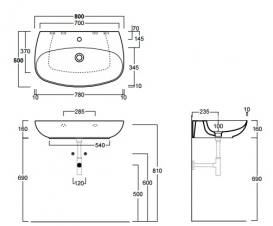 Раковина для ванной подвесная Simas коллекция Vignoni белая VI11