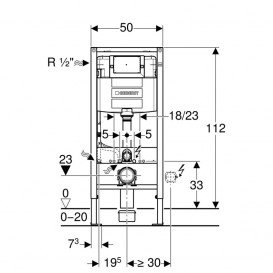 Система инсталляции для подвесного унитаза Geberit Duofix cо встроенным бачком Omega с фронтальным управлением 111.060.00.2