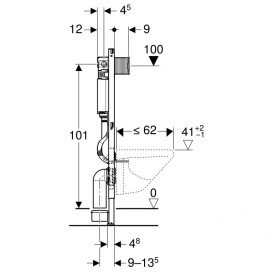 Система инсталляции для подвесного унитаза Geberit Duofix cо встроенным бачком Omega с фронтальным управлением 111.060.00.2