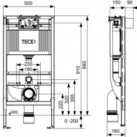 Система інсталяції для унітазу-біде TECE TECEprofil червоний 9300082
