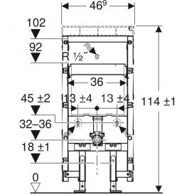 Система інсталяції для підвісного унітазу Geberit Monolith 114 см фасад за індивідуальним замовленням 131.187.00.5