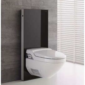 Система інсталяції для підвісного унітазу Geberit Monolith Plus 101 см чорне скло/алюміній чорний хром 131.221.SJ.6