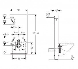 Система инсталляции для подвесного унитаза Geberit Monolith Plus 114 см керамика под бетон/алюминий 131.231.JV.5