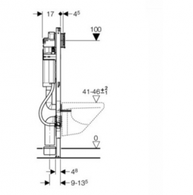 Система інсталяції для підвісних унітазів Geberit Duofix для людей з обмеженими можливостями 111.375.00.6