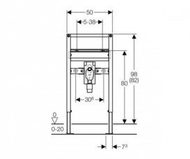 Система инсталляции для раковин Geberit Duofix с сифоном скрытого монтажа 82-98 см 111.489.00.2