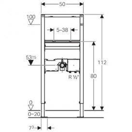 Система инсталляции для раковин Geberit Duofix для скрытого функционального блока 112 см 111.553.00.2