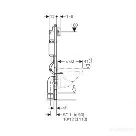 Система инсталляции для унитаза Geberit Duofix без кнопки смыва 111.153.00.3
