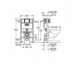 Система инсталляции для унитаза Grohe Rapid SL с бачком 38948000