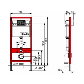 Система інсталяції для унітазу TECE Base 3 в 1 з кнопкою змиву TECEbase білий 9400400
