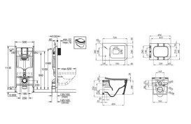 Система інсталяції Grohe Rapid SL 3 в 1 із клавішею унітазом Kroner Eifel та кришкою KE523629WHIR