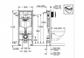 Система инсталляции Grohe Rapid SL для подвесного унитаза 4-в-1 38721001+37131000